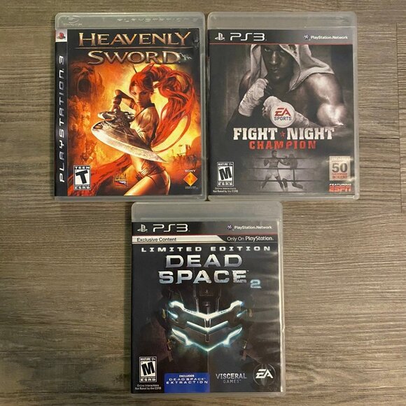 PlayStation 3 PS3 Video Game Lot of 3 - Heavenly Sword, Fight Night Champion